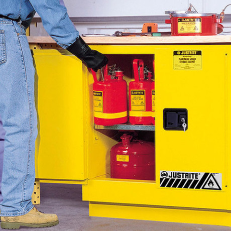 Justrite FM Approved Flammable Liquids Cabinet Manual Closing  889mm H - 8923001