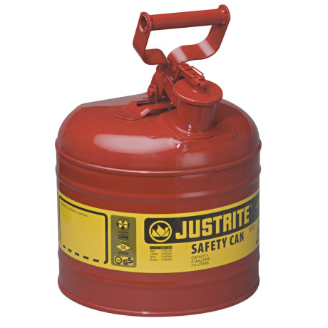 Flammable Liquid Safety Can - Justrite Type 1 - 7.5 litre -7120100Z