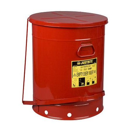 Solvent or Flammable waste container foot operated bin - 80 Litre Justrite 09700
