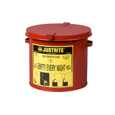 Solvent or Flammable Waste Container Bench Top bin - 8Litre Justrite 09200